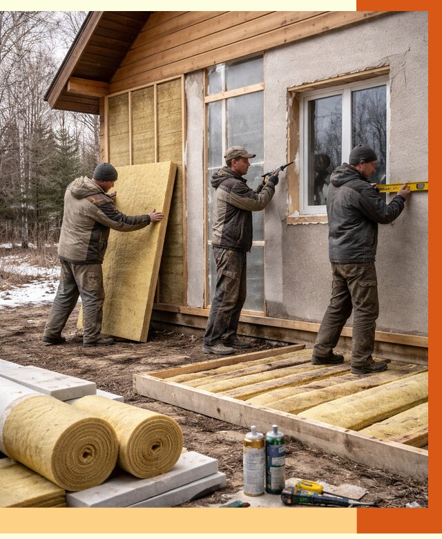 Утепление дачного дома в Ейске от 4895 руб/м2 — недорого | ТепломастерЕск