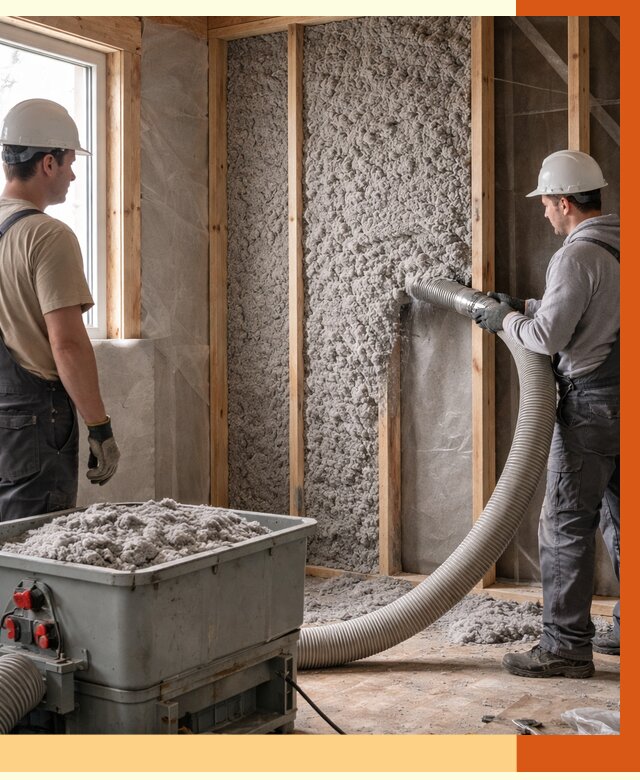 Утепление каркасного дома эковатой в Ейске от 1855 руб. | ТепломастерЕск