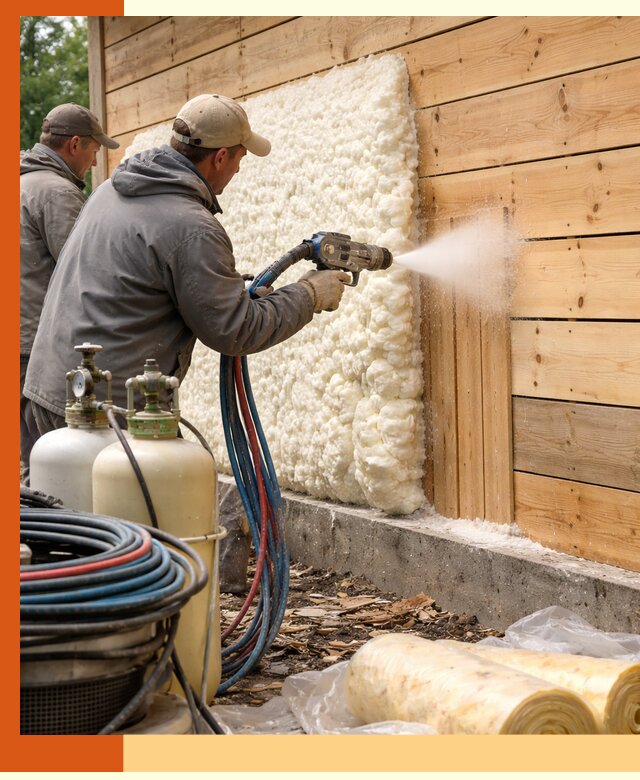 Утепление деревянного дома пенополиуретаном в Ейске