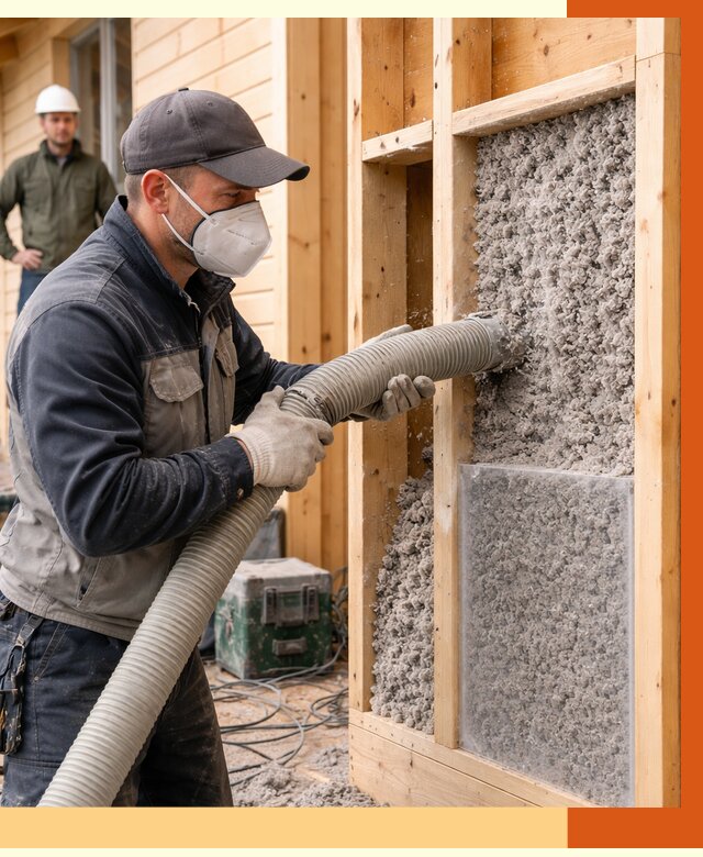 Утепление дома из бруса эковатой в Ейске от 1907 руб/м2 | ТепломастерЕск