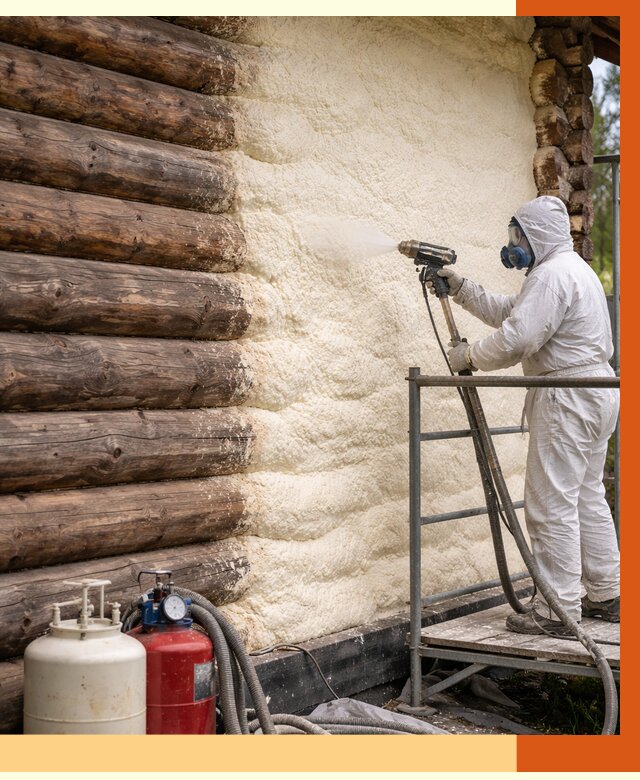 Утепление бревенчатого дома ППУ в Ейске под ключ от 6441 руб. | ТепломастерЕск