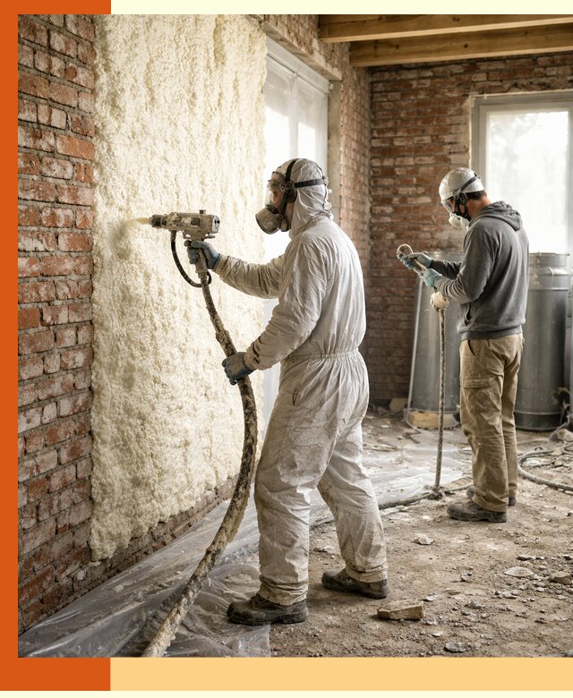 Утепление кирпичного дома пенополиуретаном в Ейске