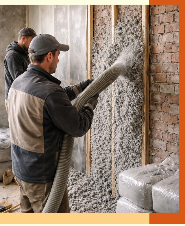 Утепление кирпичного дома эковатой в Ейске от 2422 руб./м² | ТепломастерЕск