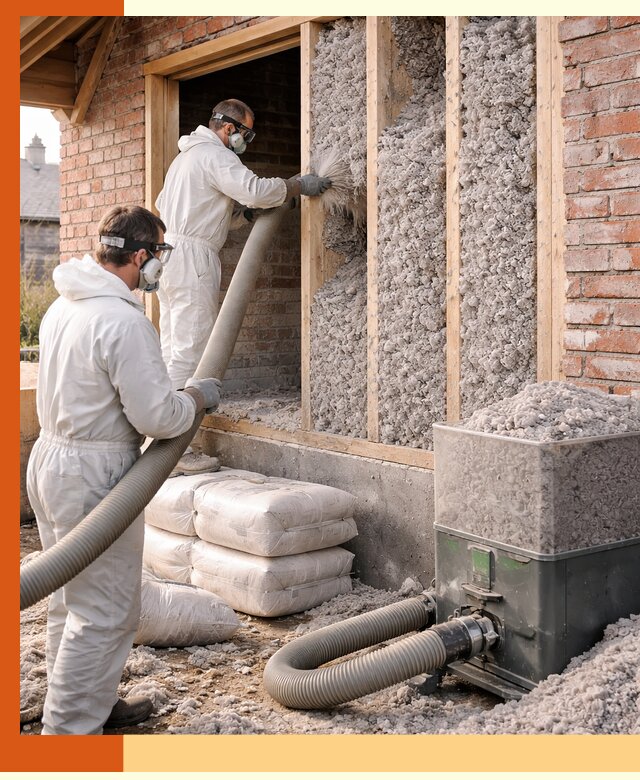 Утепление кирпичного дома эковатой в Ейске