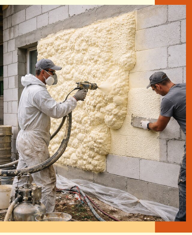 Утепление дома из газобетона ППУ в Ейске от 4947 руб./м² под ключ | ТепломастерЕск