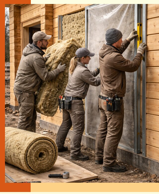 Утепление дома из двойного бруса в Ейске качественно и надёжно