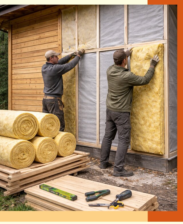 Утепление бани снаружи в Ейске от 87601 руб. под ключ | ТепломастерЕск