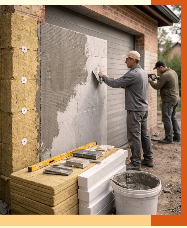 Утепление гаража снаружи в Ейске от 4329 руб. за м2 — наружное утепление под ключ | ТепломастерЕск