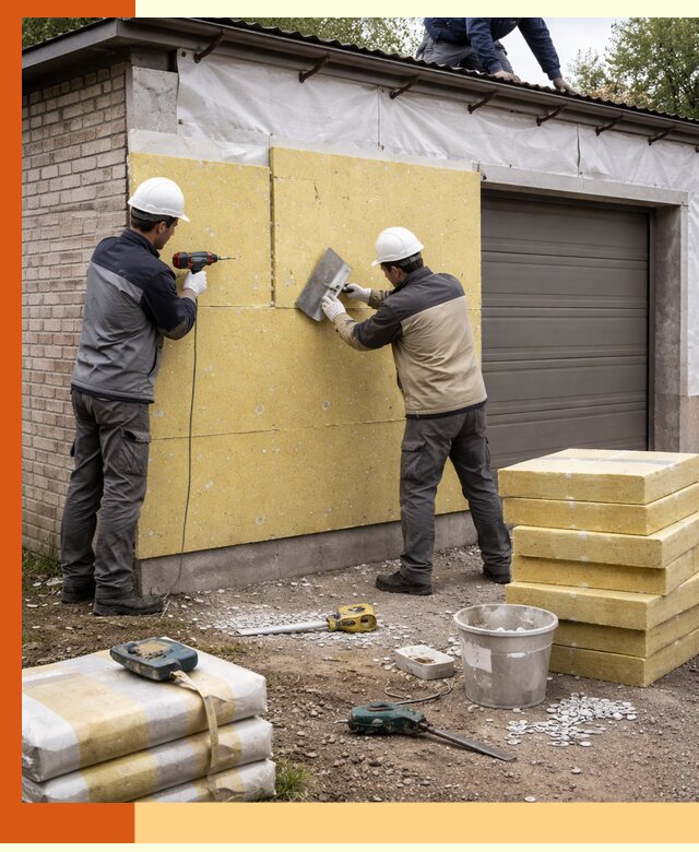 Утепление гаража снаружи в Ейске качественно и надёжно