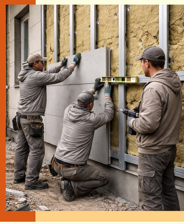 Утепление вентилируемого фасада под ключ в Ейске