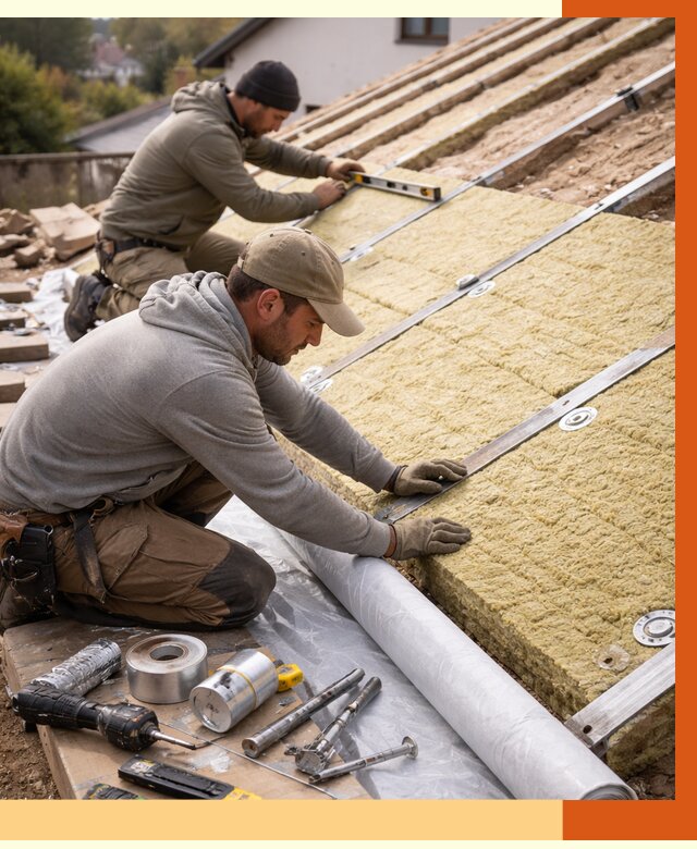 Утепление крыши снаружи в Ейске под ключ от 1237 руб./м2 | ТепломастерЕск