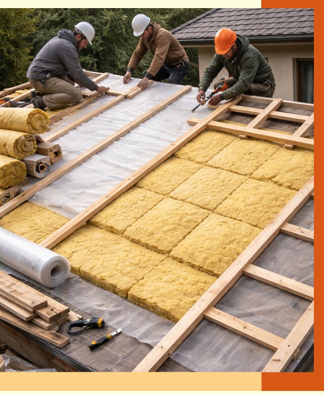 Утепление скатной крыши в Ейске от 1288 руб./м2 под ключ | ТепломастерЕск