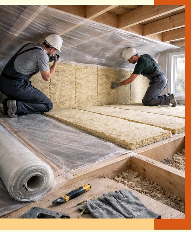 Утепление перекрытий в Ейске от 2937 руб/м2 — утепление межэтажных и чердачных | ТепломастерЕск