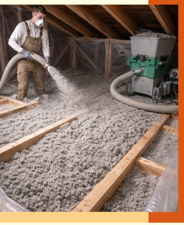 Утепление чердака эковатой в Ейске от 1494 руб/м2 — заказать у ТепломастерЕск