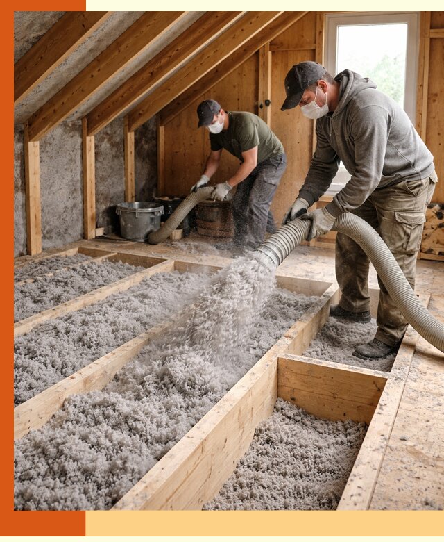 Утепление мансарды эковатой в Ейске с гарантией качества