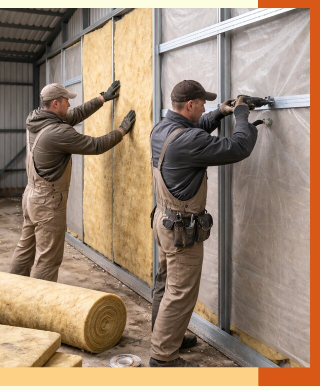 Утепление металлического ангара в Ейске от 4895 руб/м2 — услуги под ключ | ТепломастерЕск