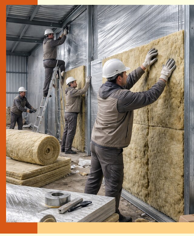 Утепление металлического склада в Ейске: теплоизоляция и герметизация