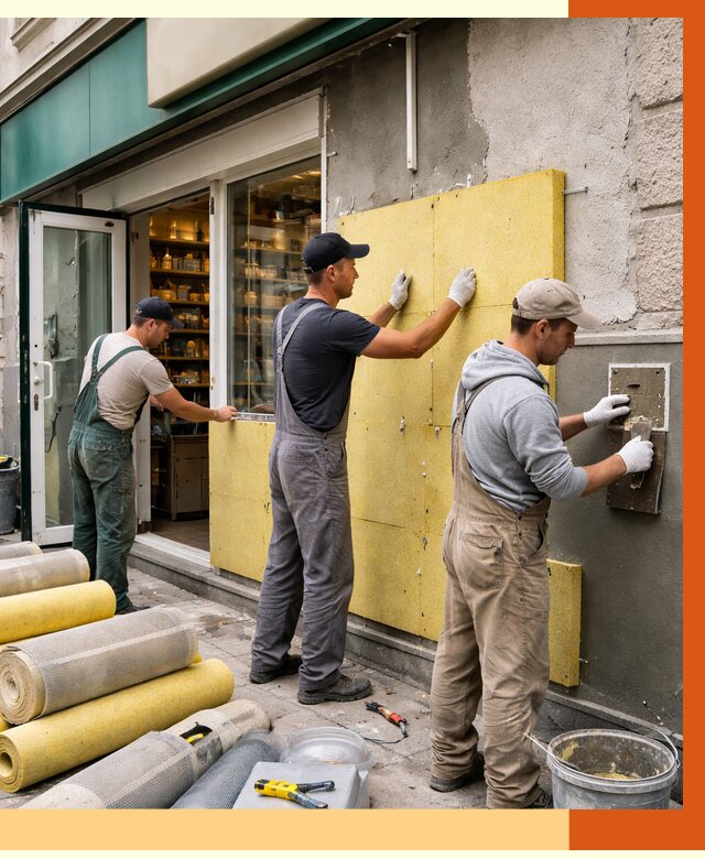 Утепление магазина в Ейске от 4638 руб/м2 — цена, стены и снаружи | ТепломастерЕск