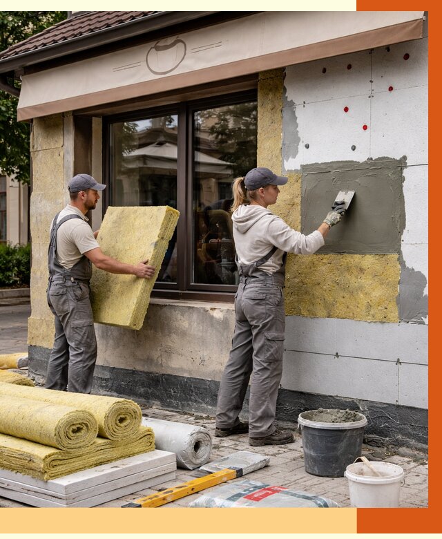 Утепление кафе в Ейске от 4329 руб/м2 — комплексно под ключ | ТепломастерЕск