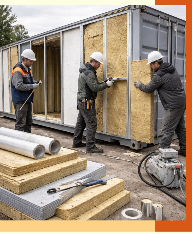 Утепление морского контейнера в Ейске от 3865 руб. под ключ | ТепломастерЕск