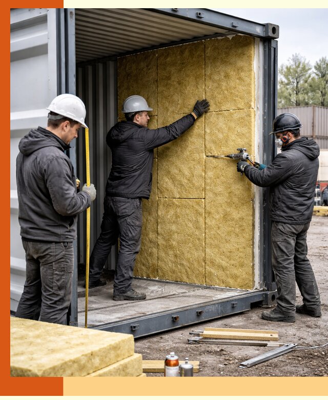 Утепление морского контейнера в Ейске: надежная теплоизоляция и защита