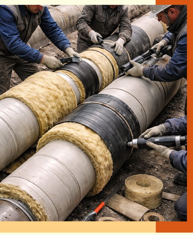 Утепление трубопровода в Ейске под ключ от 1907 руб. — надежно и выгодно | ТепломастерЕск