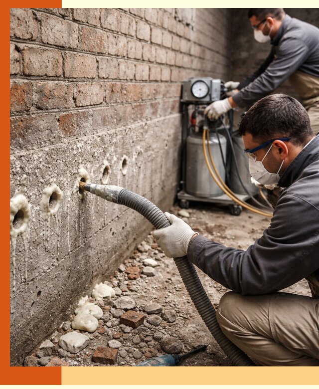 Заполнение колодцевой кладки ППУ в Ейске быстро и герметично