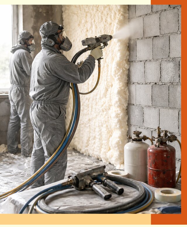 Утепление блочной стены ППУ в Ейске от 4380 руб./м² — ТепломастерЕск