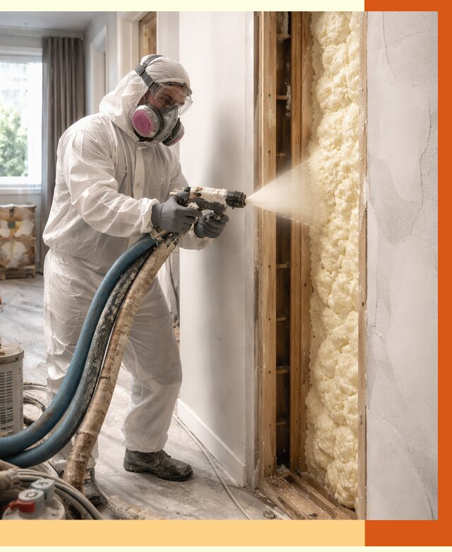 Межстеновое утепление ППУ в Ейске от 2834 руб/м2 — межстенное утепление под ключ | ТепломастерЕск