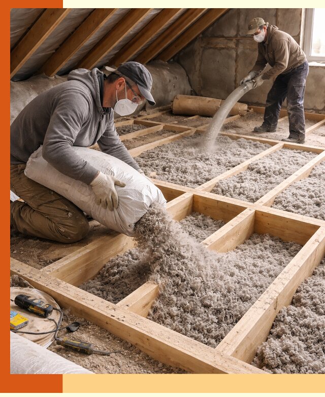 Заполнение полостей чердачного перекрытия в Ейске качественно и надёжно