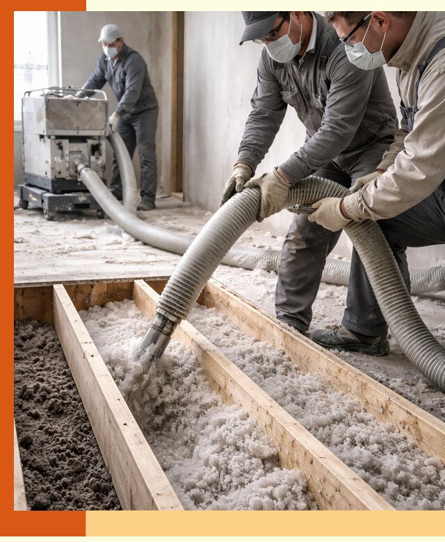 Заполнение полостей межэтажного перекрытия в Ейске эффективно и герметично