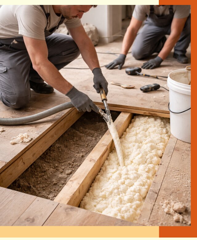 Заполнение пустот пола в Ейске от 2783 руб. — утепление пустот пола под ключ | ТепломастерЕск