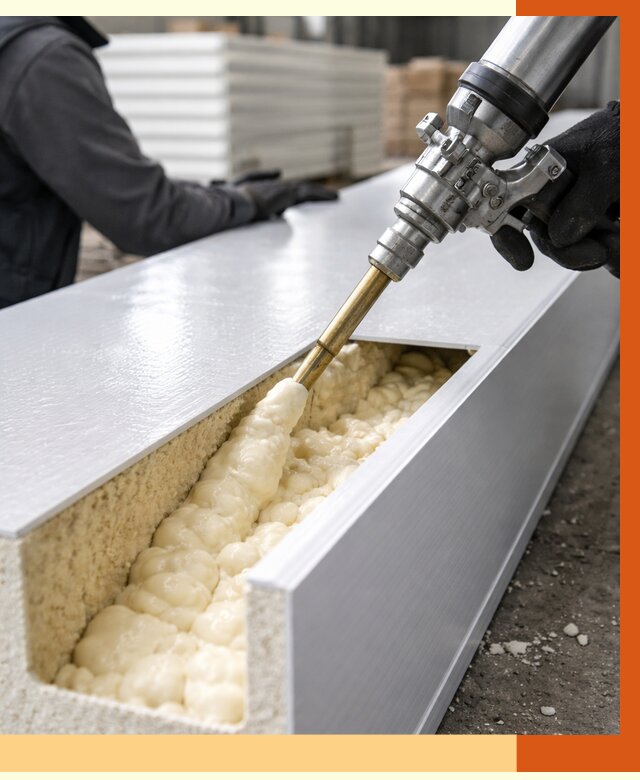 Заполнение пустот холодильных панелей в Ейске от 7730 руб. | ТепломастерЕск