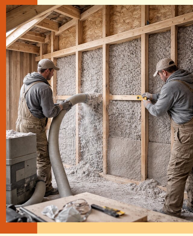 Утепление эковатой стен, потолков и перекрытий в Ейске