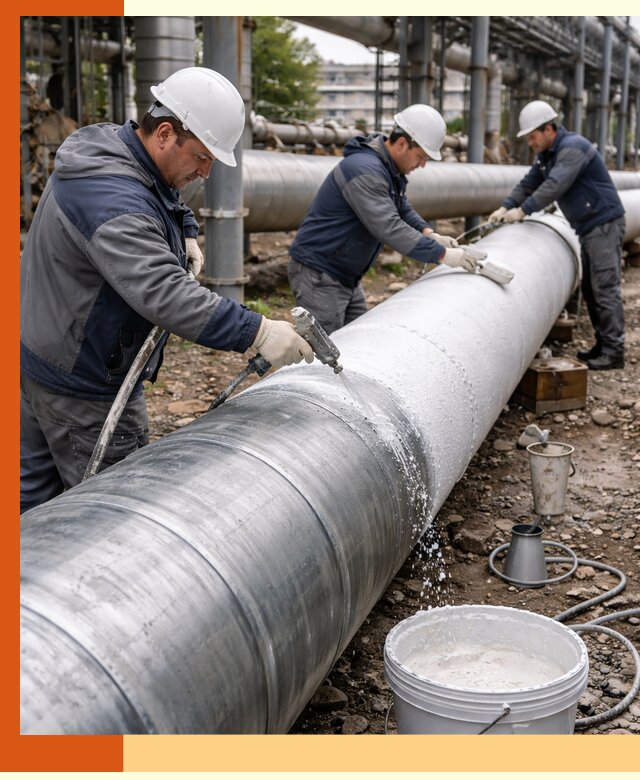 Утепление теплотрассы жидкой теплоизоляцией в Ейске