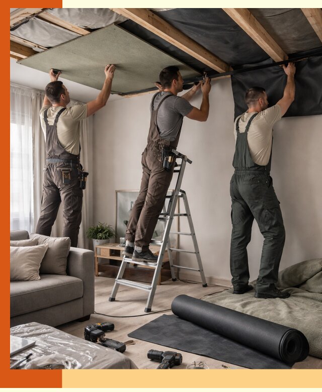 Шумоизоляция потолка в Ейске — профессиональное устранение шумов