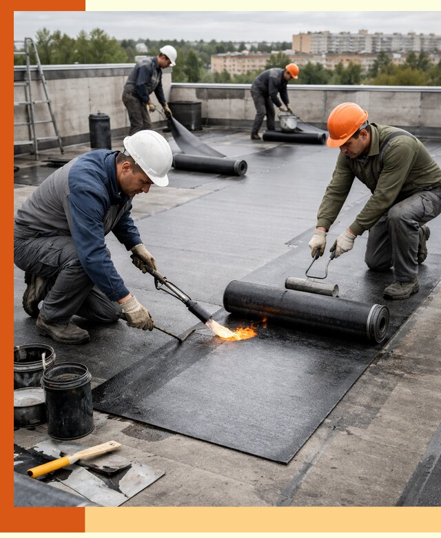 Профессиональная гидроизоляция плоской кровли в Ейске