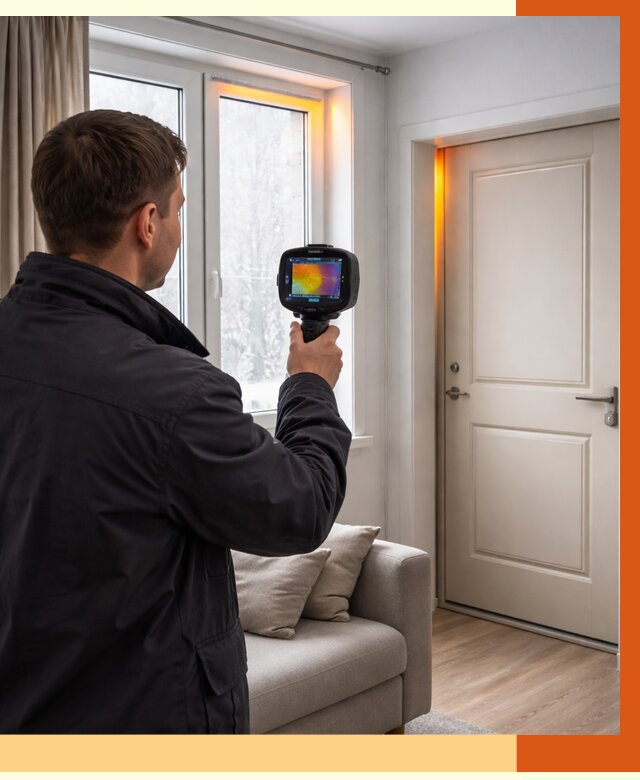 Тепловизионное обследование окон и дверей в Ейске от 4638 руб. | ТепломастерЕск
