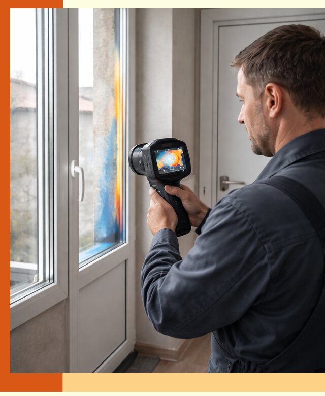 Тепловизионное обследование окон и дверей в Ейске