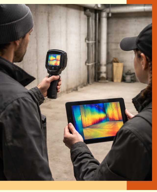 Тепловизионное обследование подвала в Ейске от 4638 руб. — проверка гидроизоляции | ТепломастерЕск