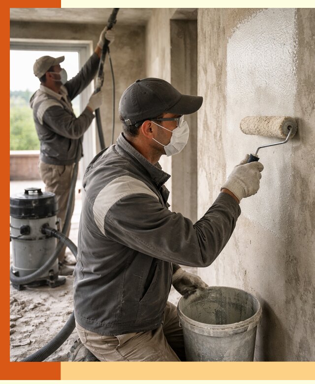 Подготовка поверхности под напыление утеплителя в Ейске