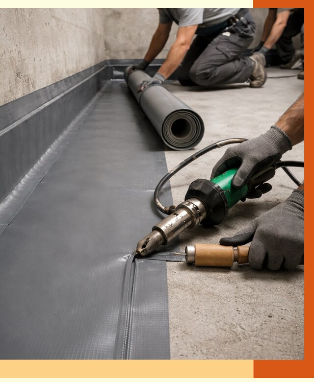 Монтаж гидроизоляционной мембраны в Ейске от 1025 руб/м2 | ТепломастерЕск