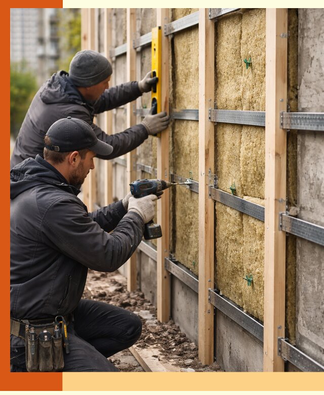 Монтаж обрешетки под утепление зданий и квартир в Ейске